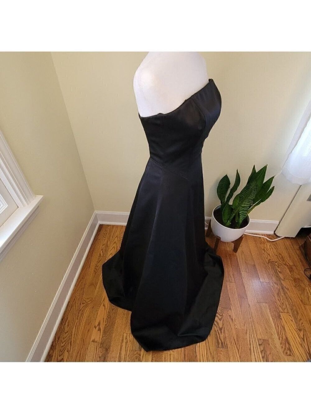J. Peterman Strapless Black Evening Gown Fitted Waist Ladder Back Women's SZ 2 - Picture 5 of 16